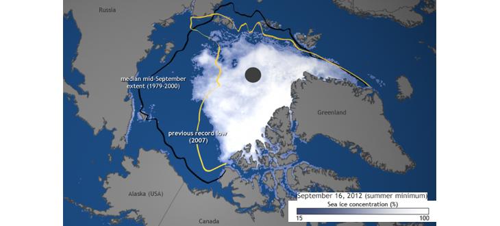 Banquise arctique en septembre 2012