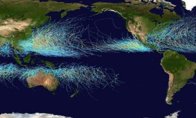 Trajets cumulatifs des cyclones